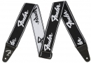  Fender WeighLess Running Logo Strap B/W 
